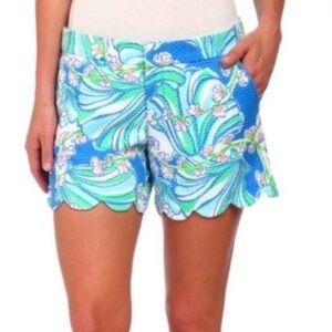 Lilly Pulitzer 2 Buttercup Shorts Bay Blue Coasting 0548 scallop textured